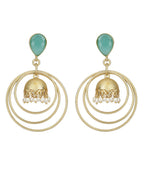 Joban Fashion Women Round Shape Matte Gold Earrings | Grocsy