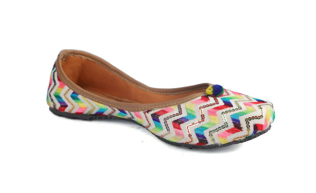 Tiny Bugs Girls Hand Crafted Ethnic Juttis - Multi | Grocsy