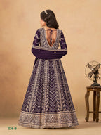 Anaita Wine Faux Georgette Stitched Anarkali Suit with Heavy Embroidery Work | Grocsy