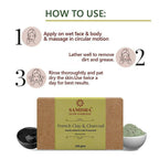 Samisha Organic French Green Clay & Charcoal Deep Cleansing Bath Bar | Grocsy