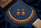 Jewel City Multicolor South Indian Temple Jewelry Set | Grocsy