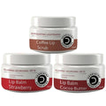 Dermistry Coffee Scrub & Strawberry Cocoa Butter Nourishing Lip Balm | Grocsy
