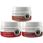 Dermistry Coffee Scrub & Strawberry Cocoa Butter Nourishing Lip Balm | Grocsy