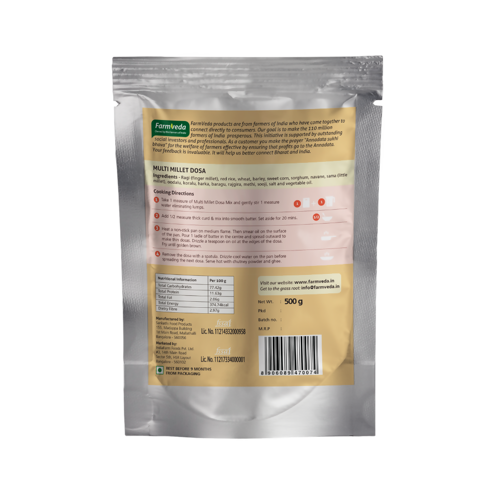 Farmveda Instant Mix- Multi Millet Dosa | Grocsy