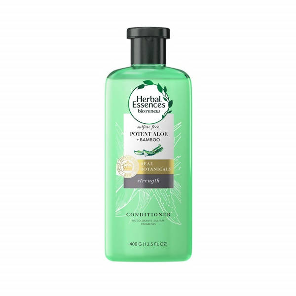 Herbal Essences Sulfate Free potent Aloe +Bamboo Real Botanicals Strength Conditioner | Grocsy