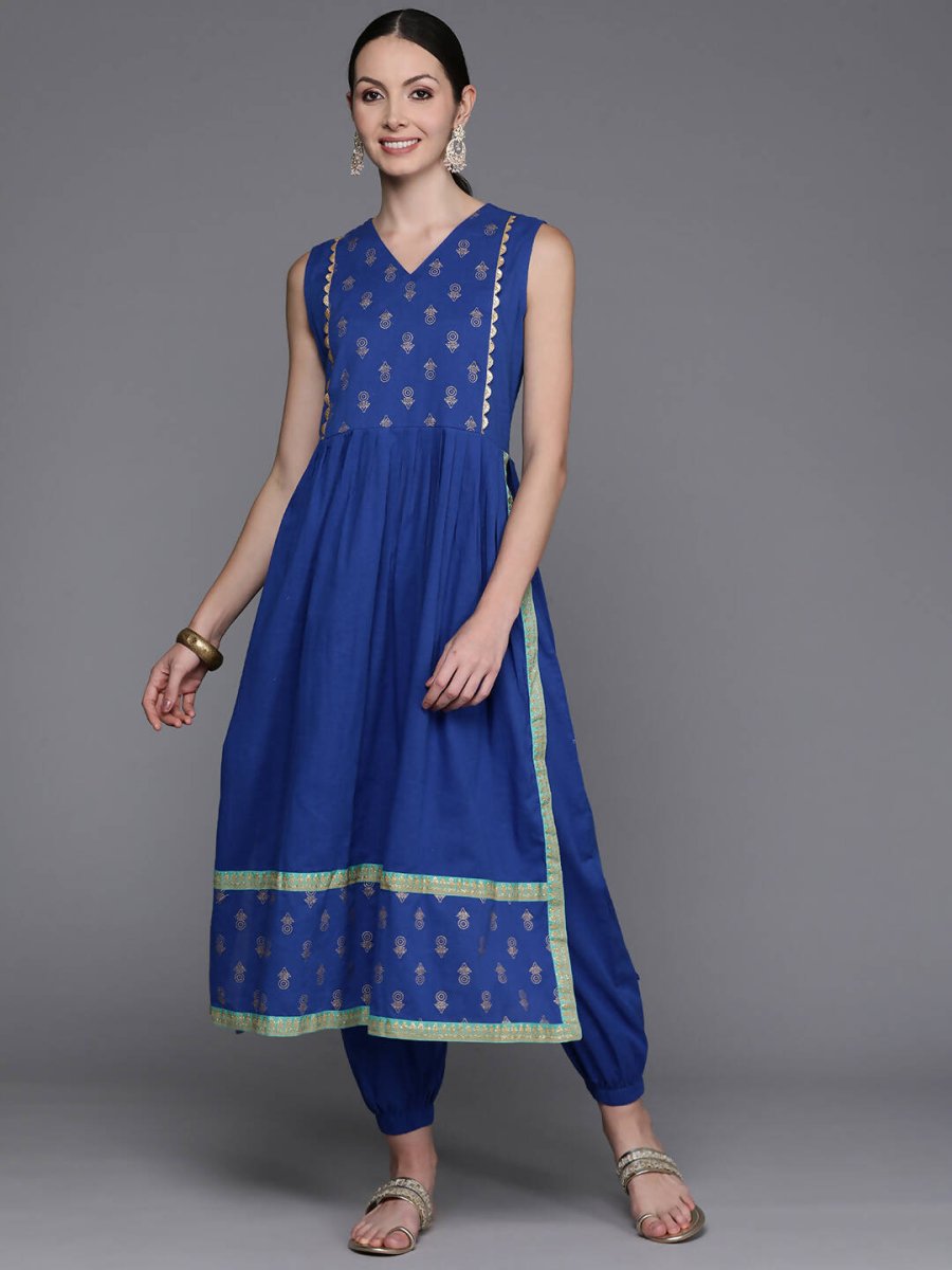 Ahalyaa Women's Traditional wear Kurta Set - Indigo blue | Grocsy