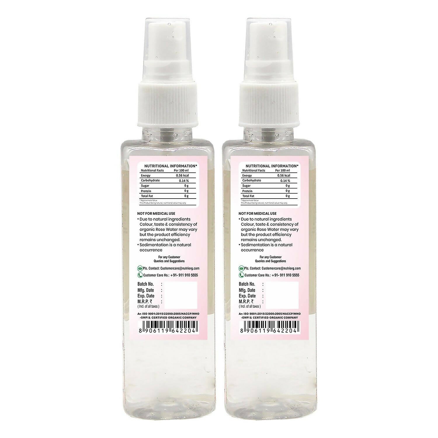 Nutriorg Certified Organic Rose Water | Grocsy
