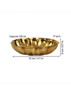 Spillbox Gold Toned Textured Pooja Thali | Grocsy