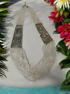 Inhanns Saree Shobha Statement Necklace - White Necklace | Grocsy