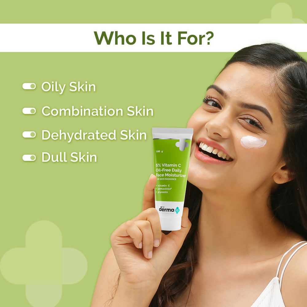 The Derma Co 5% Vitamin C Oil-Free Daily Face Moisturizer For Skin Radiance | Grocsy