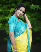 DEIANA'S Beautiful Designer Golden zari Soft Lichi Silk Saree - Yellow | Grocsy