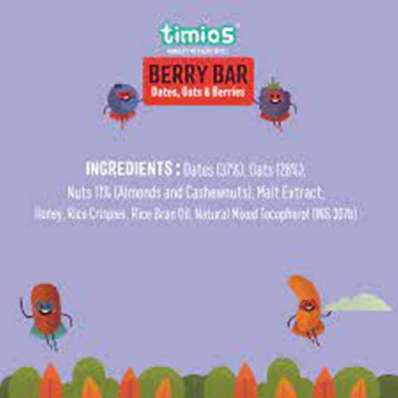 Timios Berry Bar - Dates Oats & Berries | Grocsy
