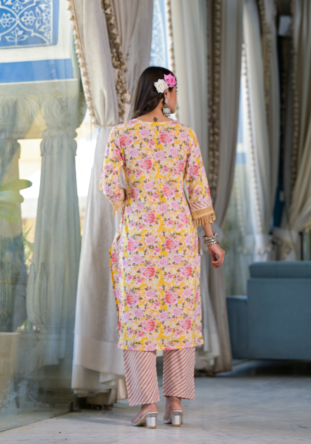 Floral Printed & Embroidered Kurta With Pant & Dupatta Luxury, Multicolor - Hiral Fashion | Grocsy