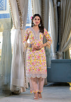 Floral Printed & Embroidered Kurta With Pant & Dupatta Luxury, Multicolor - Hiral Fashion | Grocsy