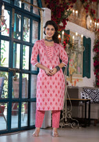 Lace Embroidered & Printed Kurta With Pant & Dupatta, Multicolor - Hiral Fashion | Grocsy