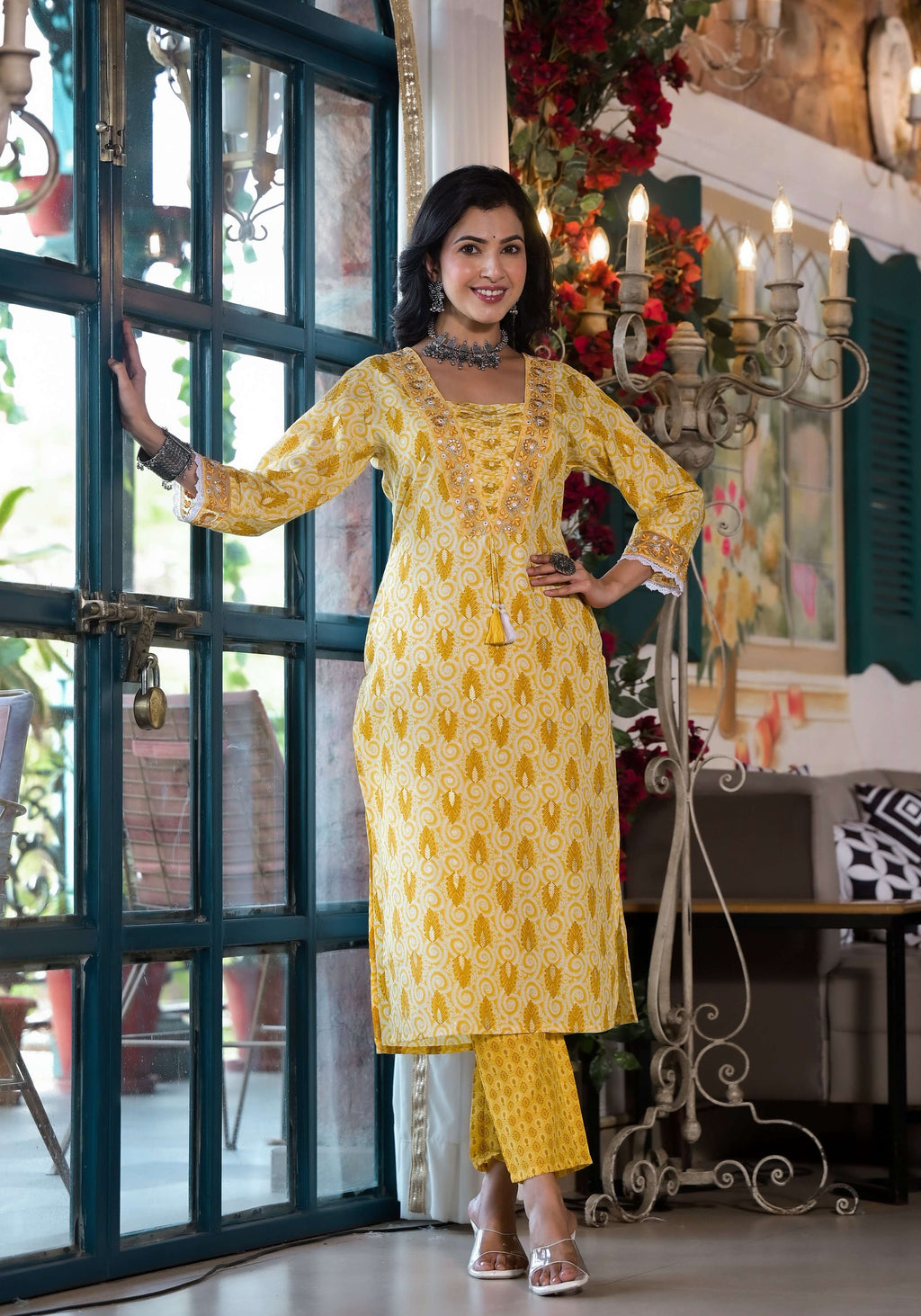 Lace Embroidered & Printed Kurta With Pant & Dupatta, Multicolor - Hiral Fashion | Grocsy