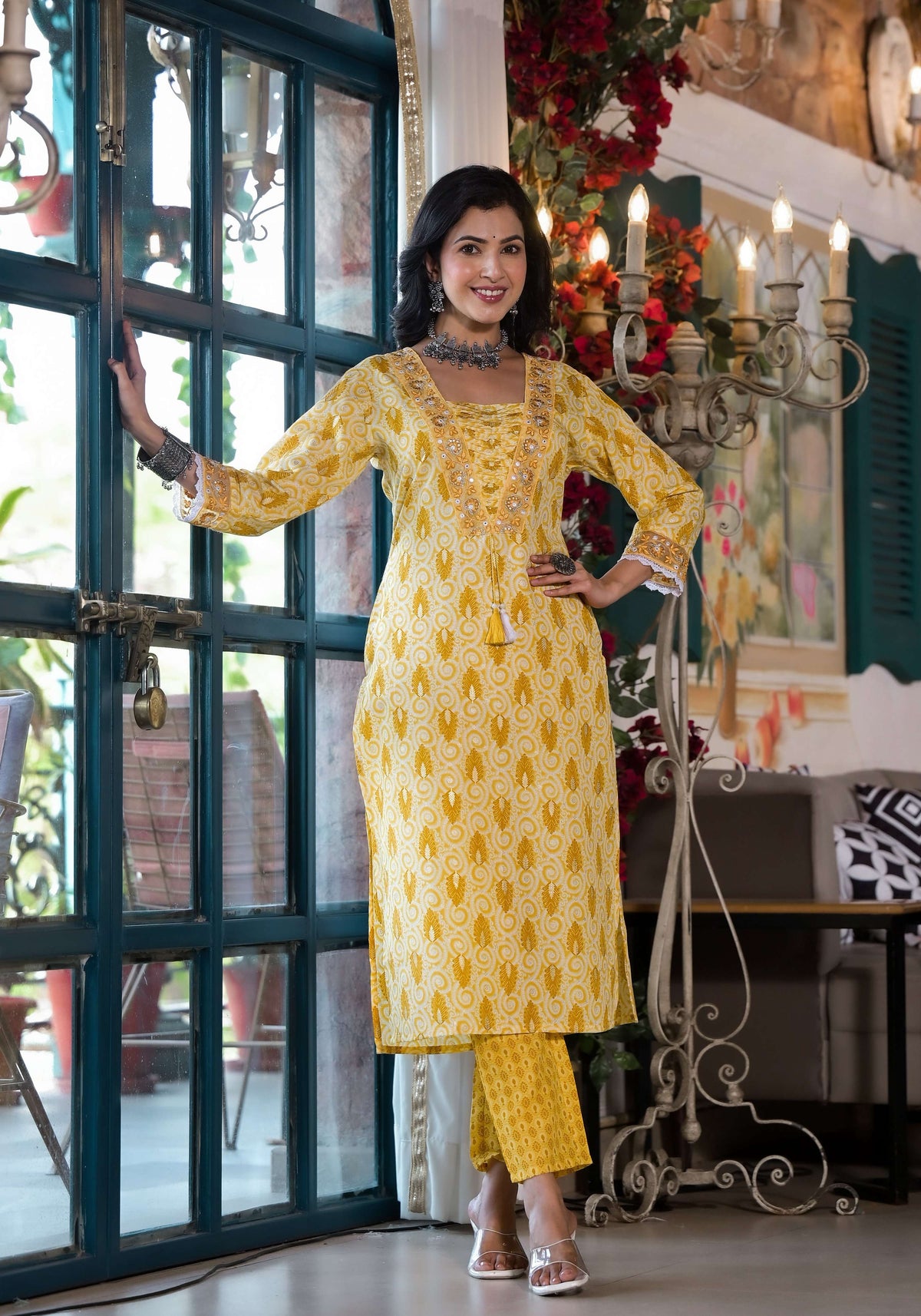 Lace Embroidered & Printed Kurta With Pant & Dupatta, Multicolor - Hiral Fashion | Grocsy