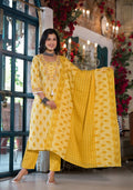 Lace Embroidered & Printed Kurta With Pant & Dupatta, Multicolor - Hiral Fashion | Grocsy