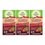 Organic India Tulsi Green Tea, Pomegranate, 25 Tea Bags | Grocsy
