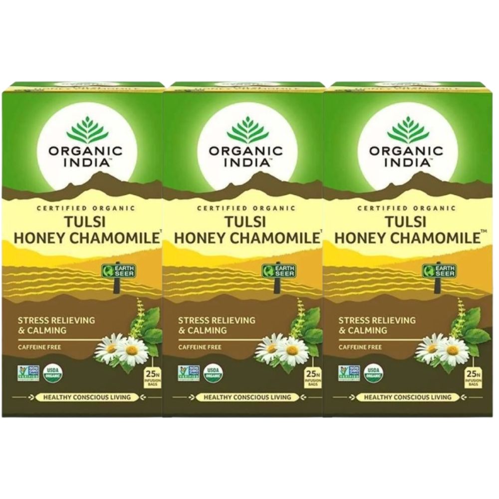 Organic India Tulsi Honey Chamomile 25 Tea Bags | Grocsy