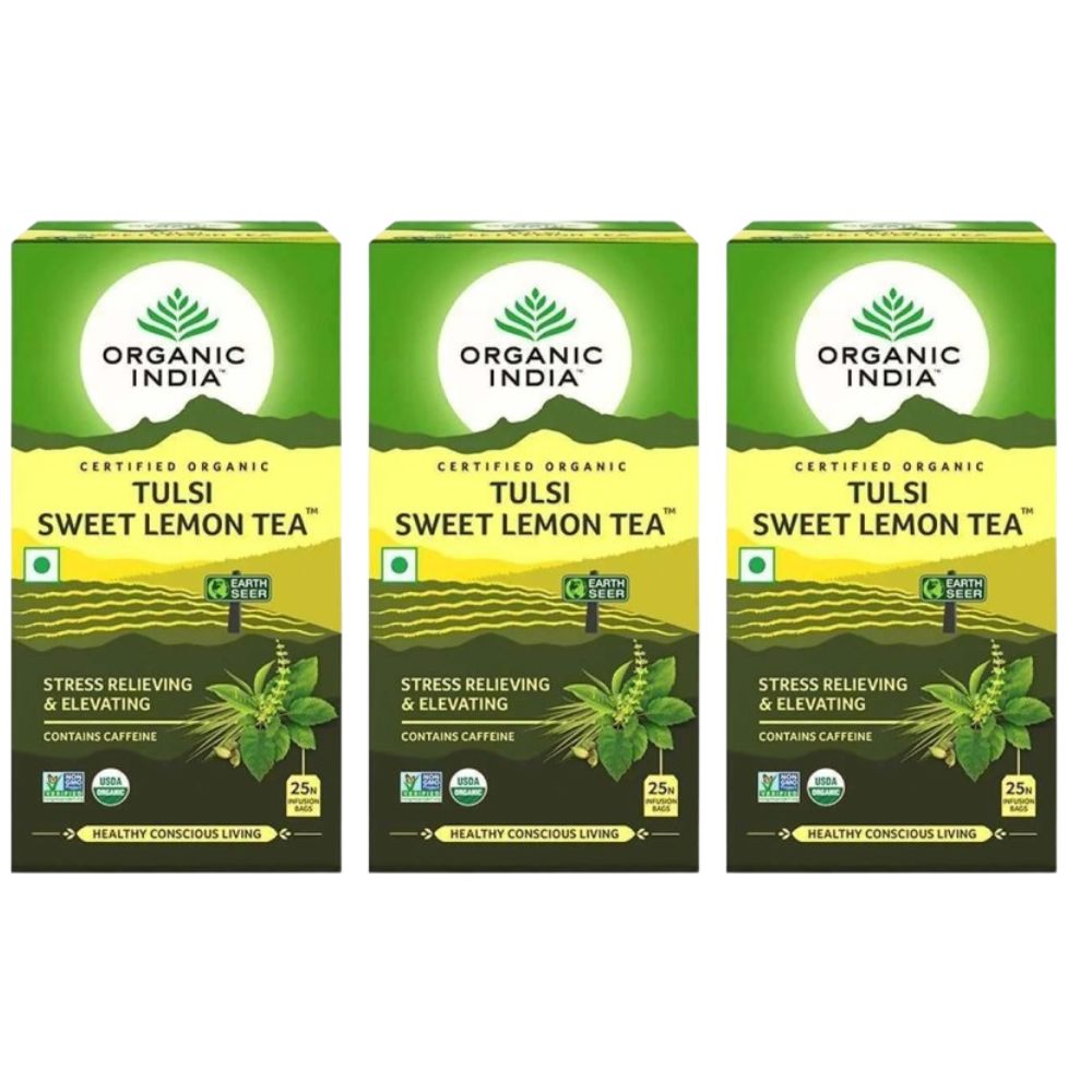 Organic India Tulsi Sweet Lemon Tea 25 Tea Bags | Grocsy