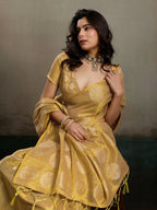 Shree Shyam Fashion Beige Tissue Silk Saree | Grocsy