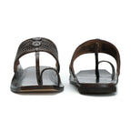 Stepsoft Men'S Brown Sqaure Toe Kolhapuri Chappal | Handcrafted Leather Slip-On Ethnic Footwear | Grocsy
