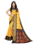 Vamika Cotton Yellow Jari Border Bollywood Style Saree (DINO YELLOW) | Grocsy