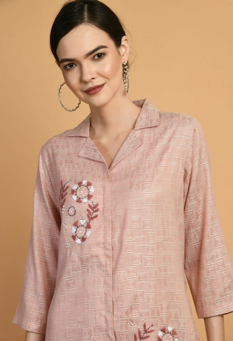 Joban Fashion Peach Cotton Kurta Set | Grocsy