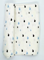 Kindermum Organic Cotton Muslin Swaddle Blanket 110 Cm X 110 Cm - Set Of 2 - Colorful Polka And Whale | Grocsy