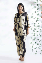 Breathables Black Floral Cotton Kurta & Pant Co-Ord Set | Grocsy