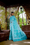 Partywear Designer Rama Jamdani contton Fancy Saree - Starwalk | Grocsy
