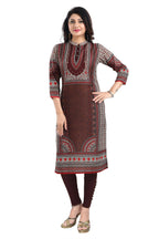 Snehal Creations Beautiful Brown Digital Print Masleen Long Kurti Tunic | Grocsy