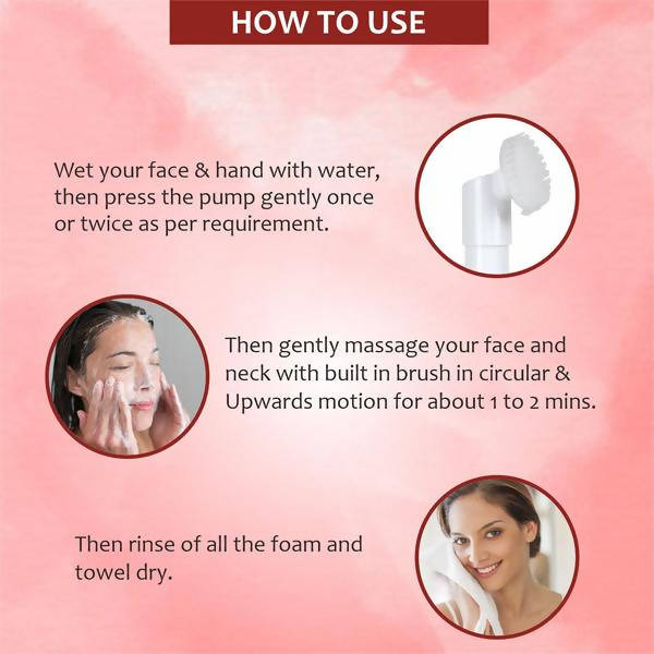 Glamveda Kesar Chandan Ubtan Foaming Face Wash With Soft Silicone Brush | Grocsy