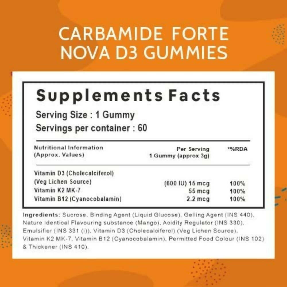 Carbamide Forte Vitamin D3 K2 B12 - Gummies | Grocsy