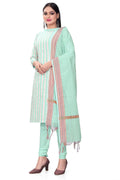 Sky Blue Cotton Jacquard Woven Unstitched Dress Material - Amara | Grocsy