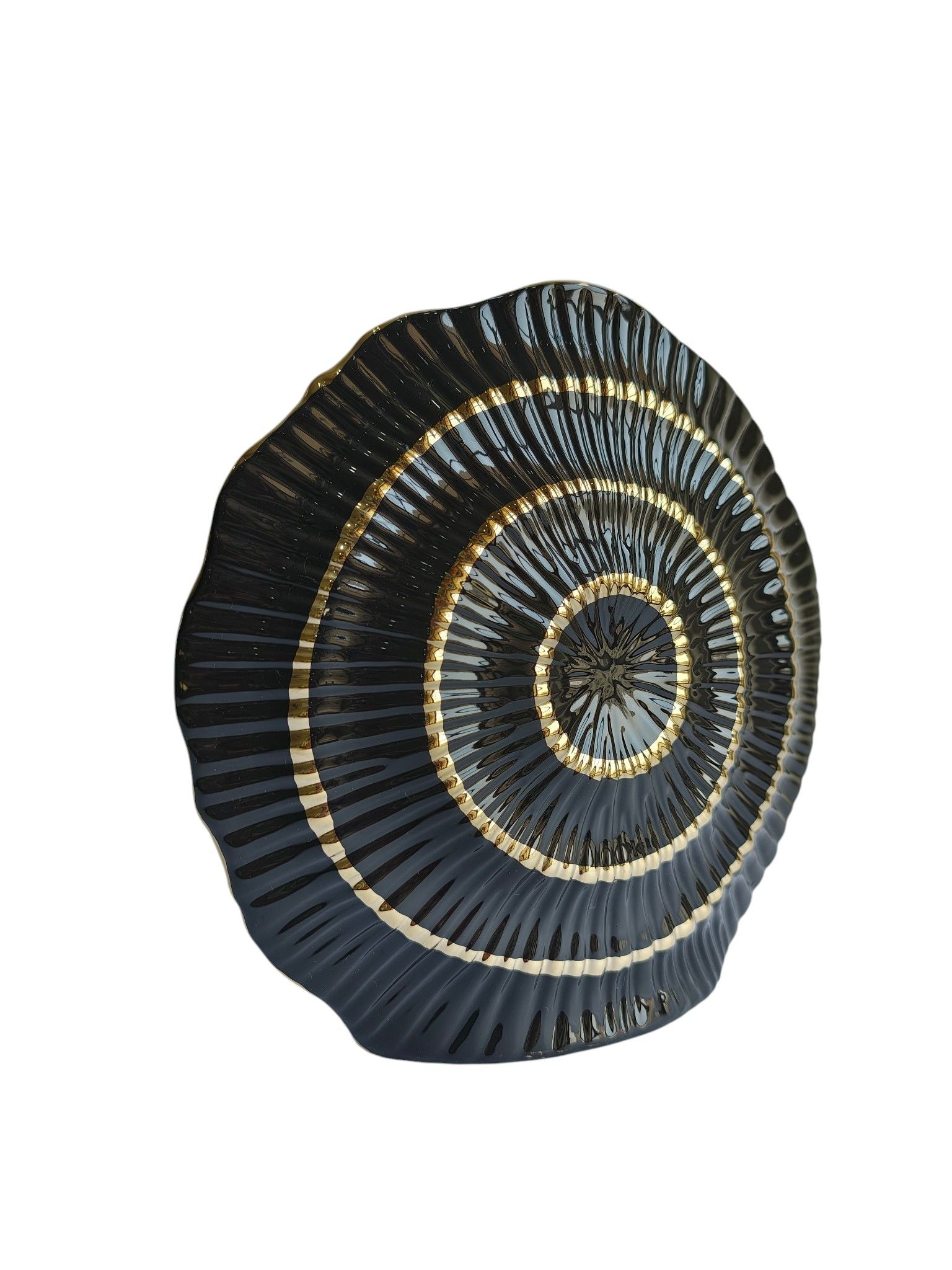 Sun Mun Decors Black & Golden Ceramic Premium & Elegant Vase | Grocsy