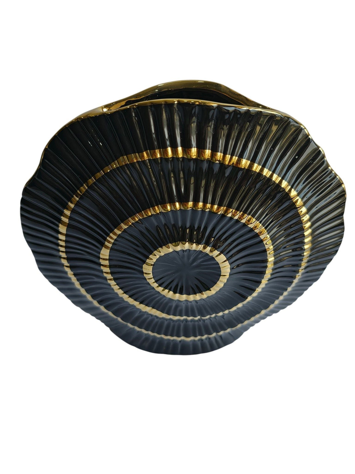 Sun Mun Decors Black & Golden Ceramic Premium & Elegant Vase | Grocsy