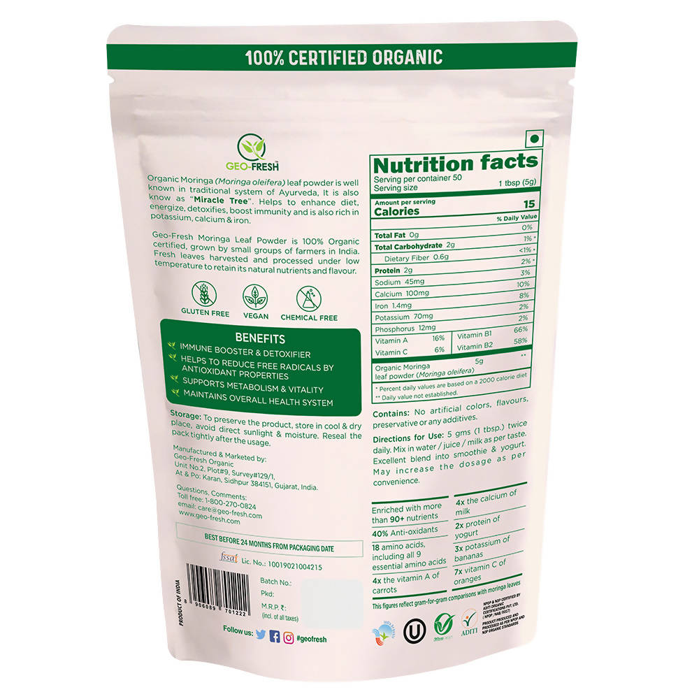 Geo-Fresh Organic Moringa Powder | Grocsy