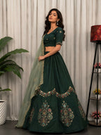 Lehenga Mart Green Designer Navratri Lehenga Choli for Women | Grocsy