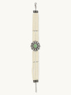 Nuyug Pearl Beaded Jade Stone Choker Necklace | Grocsy