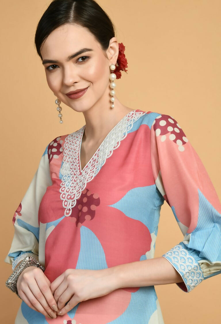 Joban Fashion Print Maslin Kurta Set | Grocsy