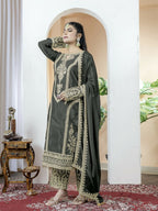 Teeya Creation Black Color Chinnon Silk Embroidery Work Fully Stitched Salwar Suit | Grocsy