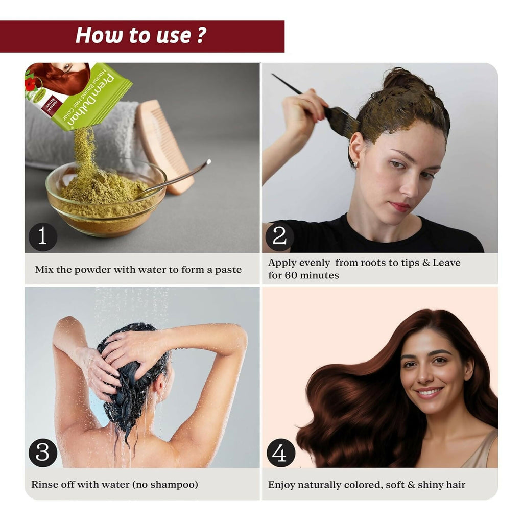 Prem Dulhan Natural Brown Henna Based Hair Color | Grocsy