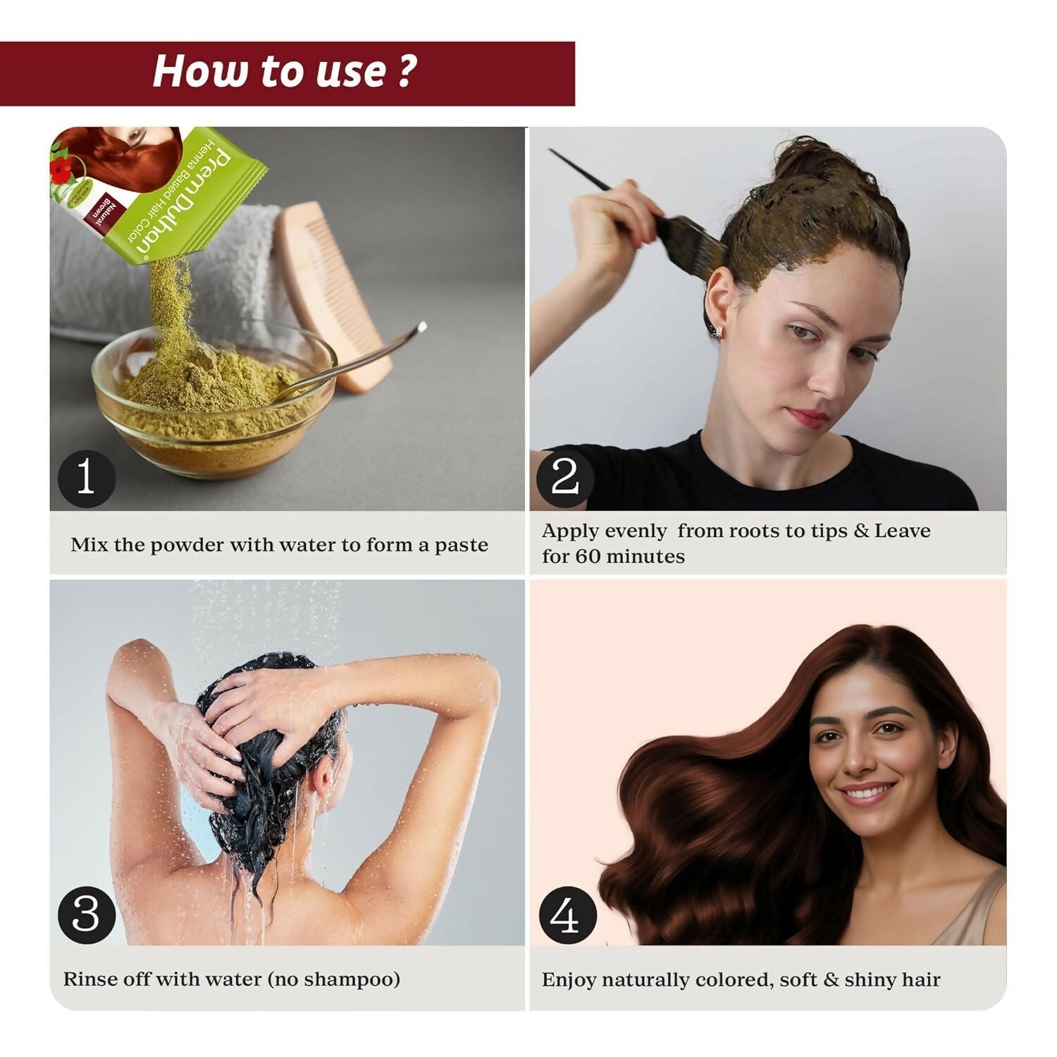 Prem Dulhan Natural Brown Henna Based Hair Color | Grocsy