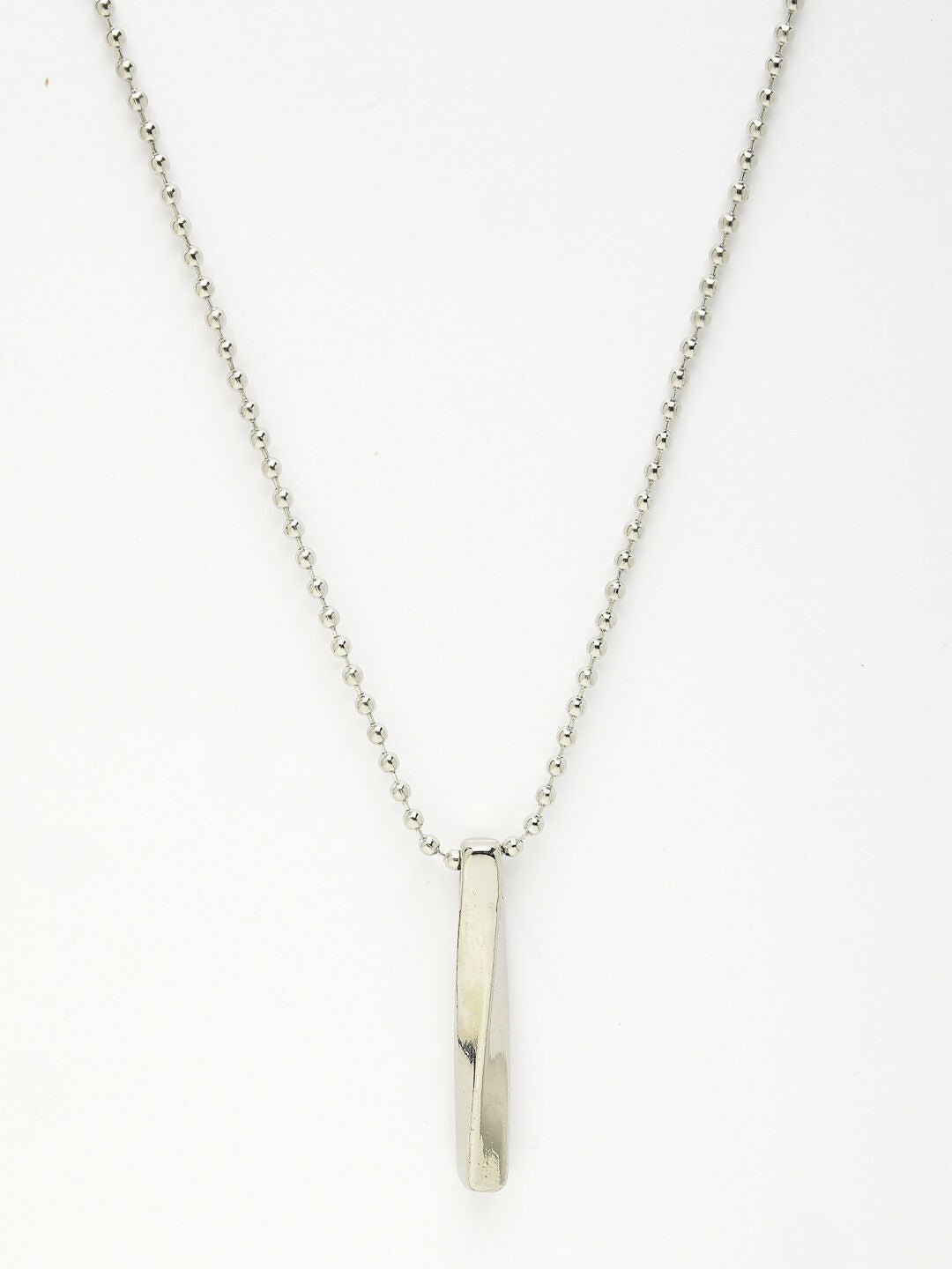 NVR Men's Silver-Plated Stainless Steel Pendant with Chain | Grocsy