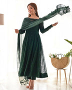 Joban Fashion Green Kurta Set Georgette Sequence Embroidery Work | Grocsy