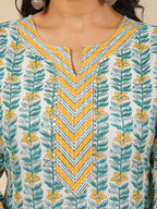 Aramya White Soft Cotton Floral Print Straight Kurta Set for Women | Grocsy