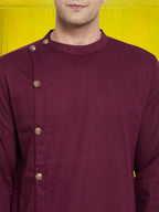 Even Apparels Pure Cotton Maroon Asymetrical Kurta - Maroon | Grocsy