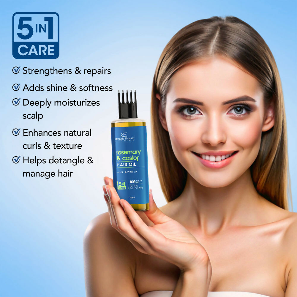 Botanic Hearth Rosemary & Castor Hair Oil | Grocsy